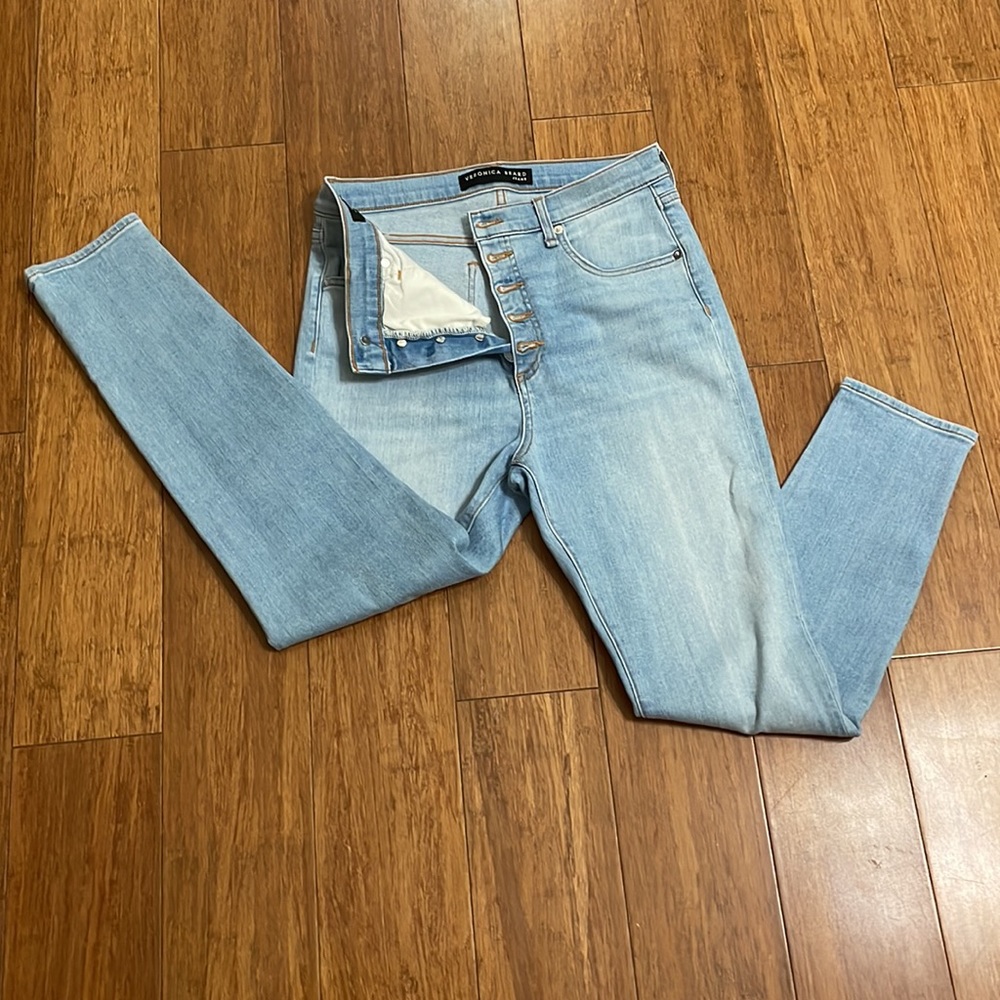 Veronica Beard High Waisted Button Fly Jeans - image 8